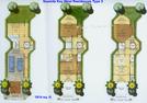 Floor plan for the three level townhouse at Seaside Residencesin Key West,FL