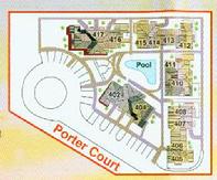 The site plan for Porter Court in Truman Annex, Key West, FL