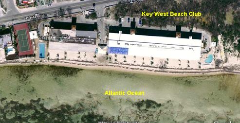 Aerial View of the Key West Beach Club on the Ocean in Key West, Florida 33040